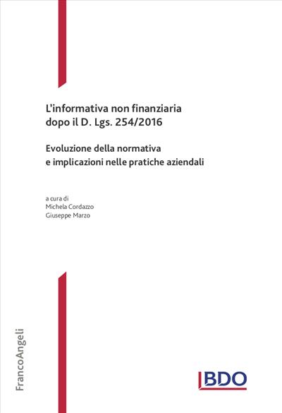 L’informativa non finanziaria dopo il D. Lgs. 254/2016