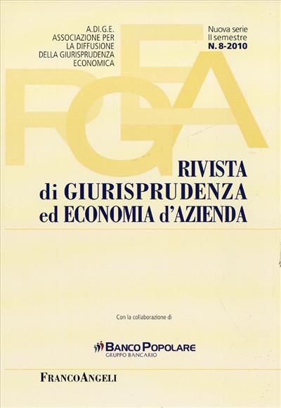 Rivista di Giurisprudenza ed Economia d'Azienda n. 8 - 2010