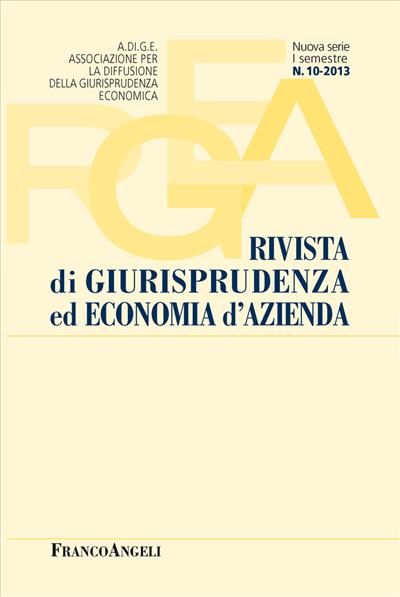 Rivista di giurisprudenza ed economia d'azienda N 10 - 2013