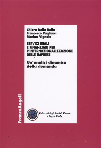 Servizi reali e finanziari per l'internazionalizzazione delle imprese.