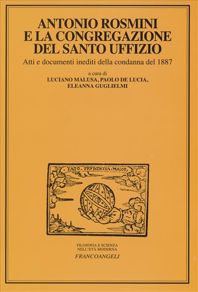 Antonio Rosmini e la Congregazione del Santo Uffizio.