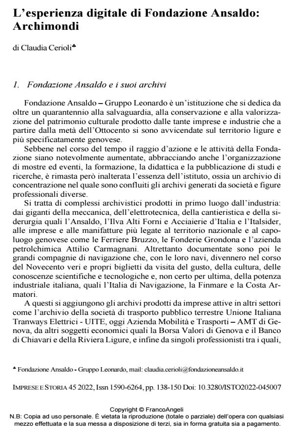 Anteprima articolo